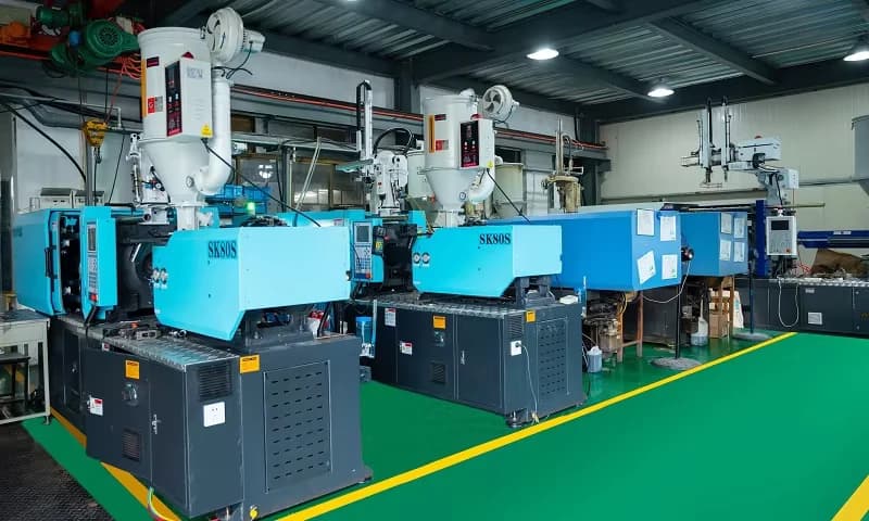 Injection molding machines inside the PCS factory