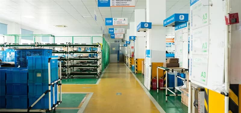 Organized production workshop inside the PCS factory